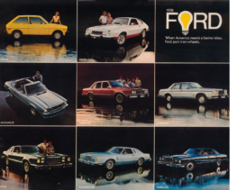 MUSTANG,T-BIRD,LTD,PINTO, 1977 FORD Full Line Brochure/Catalog with Color Chart 